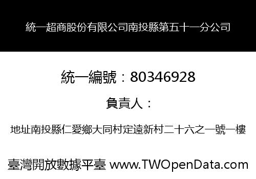 統一超商股份有限公司南投縣第五十一分公司
