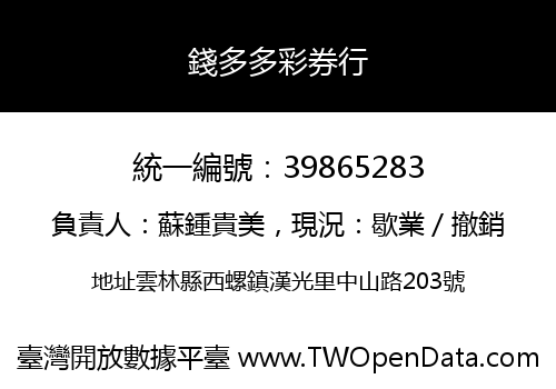 錢多多彩券行