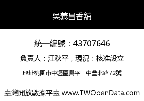 吳義昌香舖