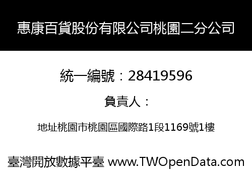 惠康百貨股份有限公司桃園二分公司