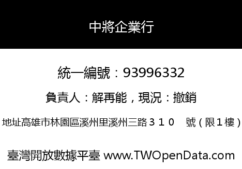 中將企業行