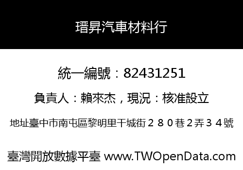 瑨昇汽車材料行