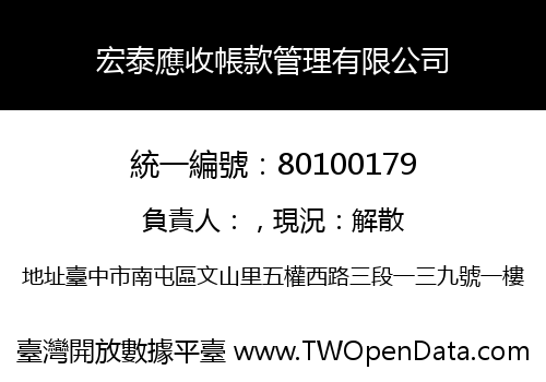 宏泰應收帳款管理有限公司