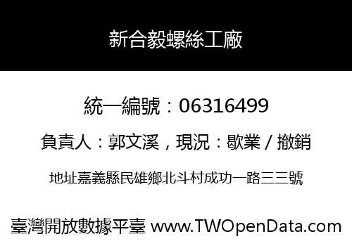 新合毅螺絲工廠
