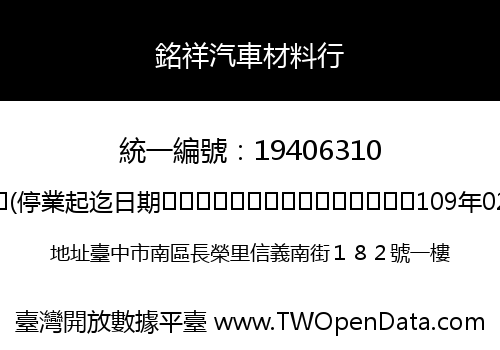 銘祥汽車材料行