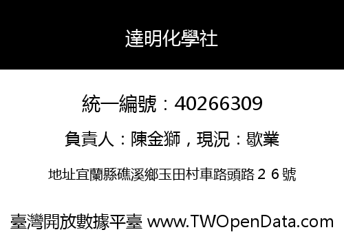 達明化學社
