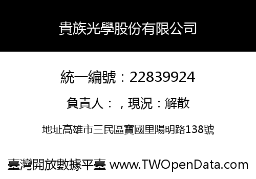 貴族光學股份有限公司