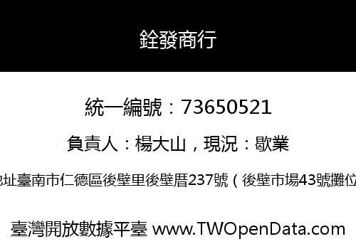 銓發商行