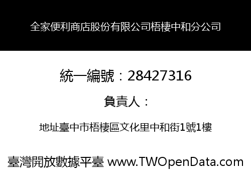 全家便利商店股份有限公司梧棲中和分公司