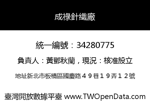成祿針織廠