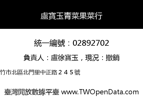 盧寶玉青菜果菜行