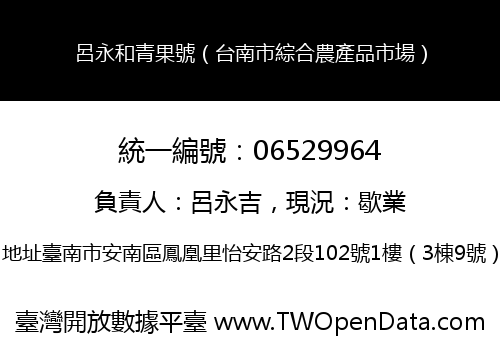 呂永和青果號（台南市綜合農產品市場）