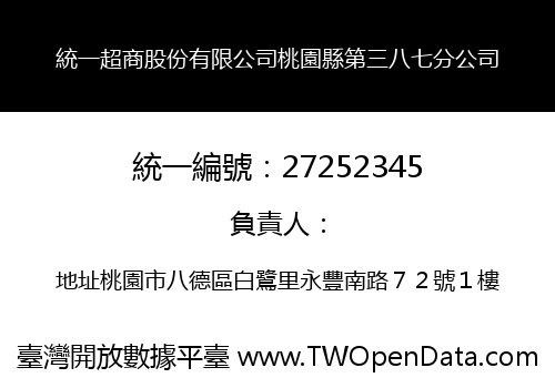 統一超商股份有限公司桃園縣第三八七分公司