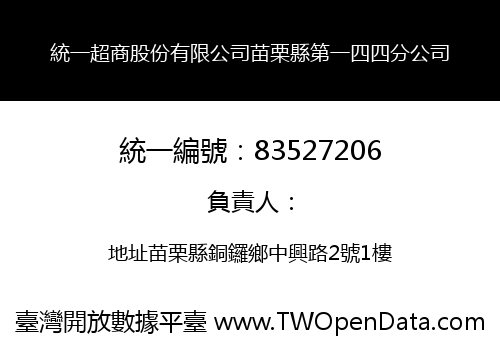 統一超商股份有限公司苗栗縣第一四四分公司