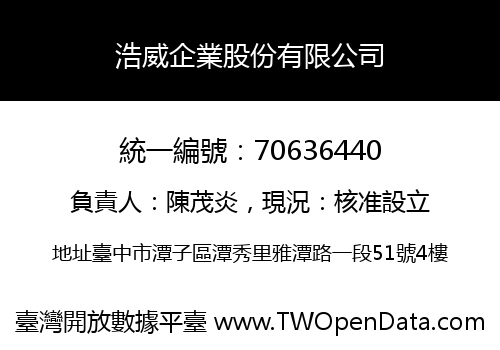 浩威企業股份有限公司