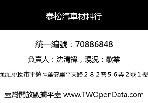 泰松汽車材料行