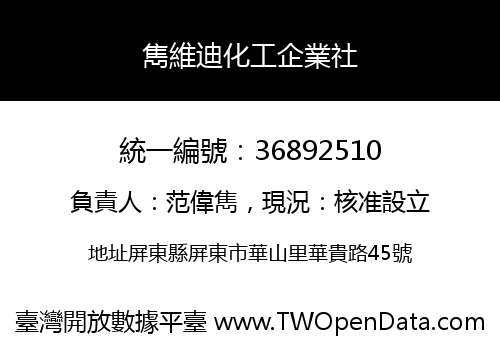 雋維迪化工企業社