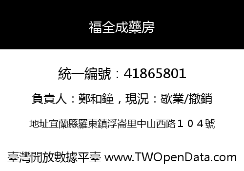福全成藥房