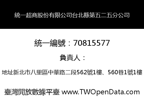 統一超商股份有限公司台北縣第五二五分公司