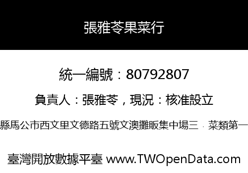 張雅苓果菜行