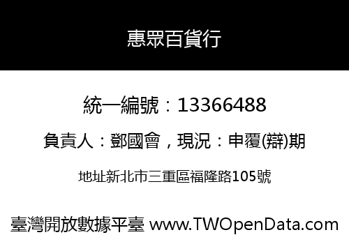 惠眾百貨行