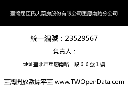 臺灣屈臣氏大藥房股份有限公司重慶南路分公司