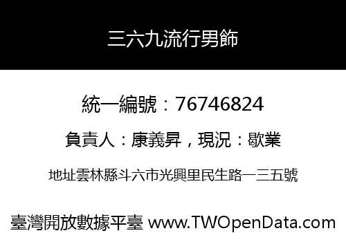 三六九流行男飾