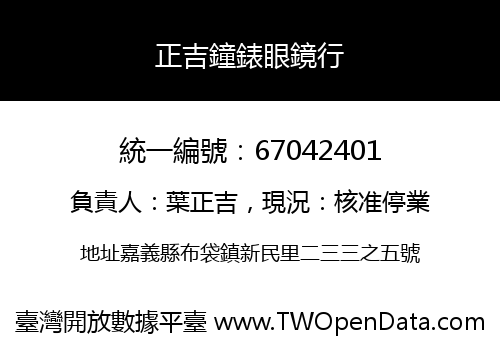 正吉鐘錶眼鏡行