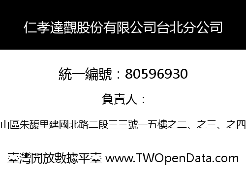 仁孝達觀股份有限公司台北分公司