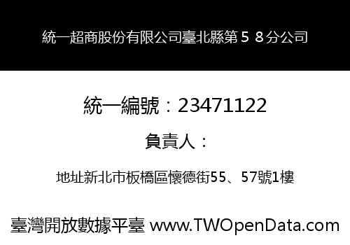 統一超商股份有限公司臺北縣第５８分公司