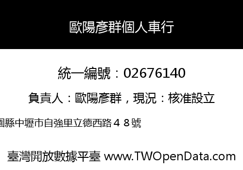 歐陽彥群個人車行