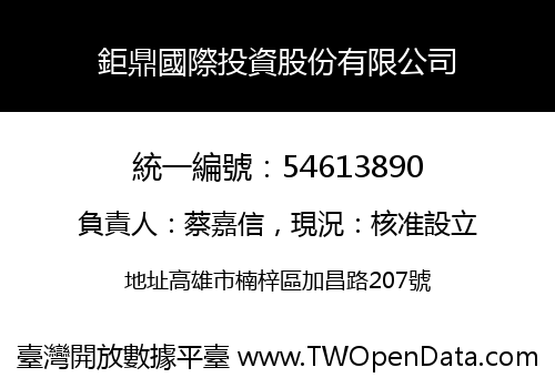 鉅鼎國際投資股份有限公司