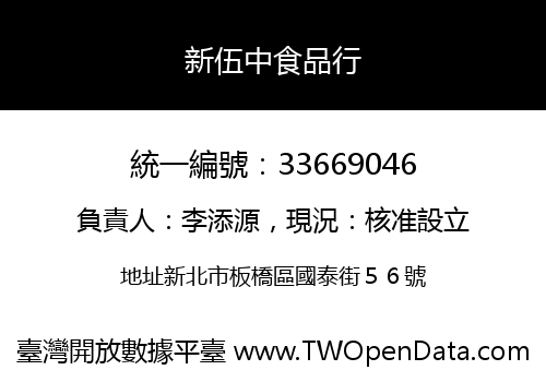 新伍中食品行
