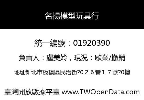 名揚模型玩具行