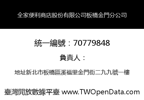 全家便利商店股份有限公司板橋金門分公司