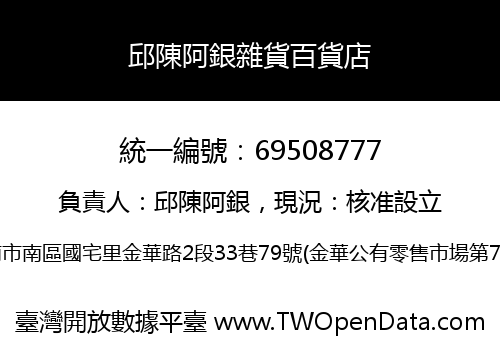 邱陳阿銀雜貨百貨店