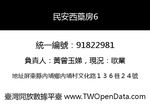 民安西藥房6