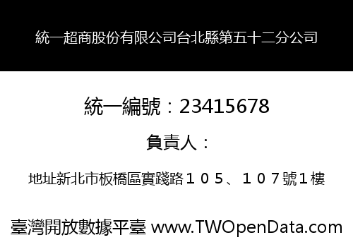 統一超商股份有限公司台北縣第五十二分公司