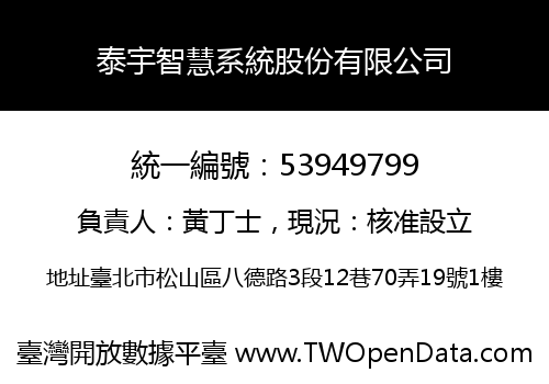 泰宇智慧系統股份有限公司