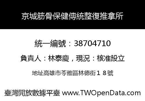 京城筋骨保健傳統整復推拿所
