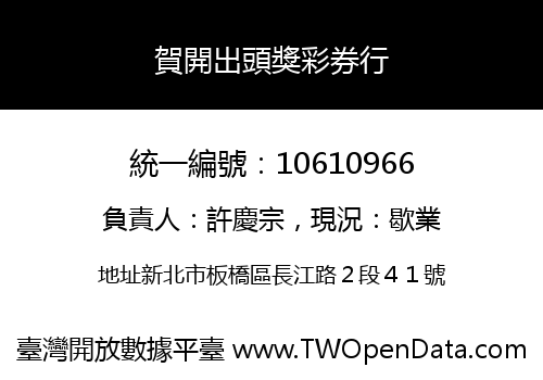 賀開出頭獎彩券行