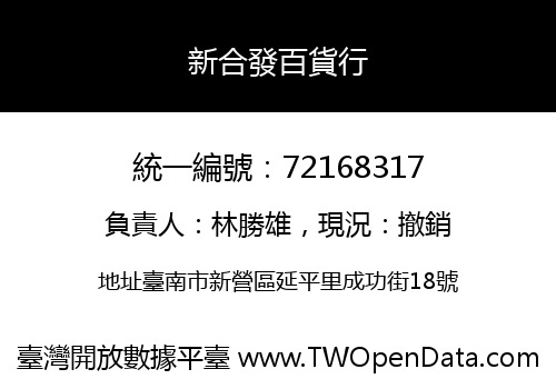 新合發百貨行