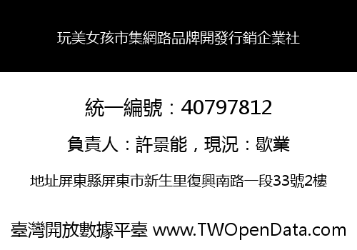 玩美女孩市集網路品牌開發行銷企業社