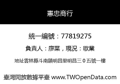 憲忠商行