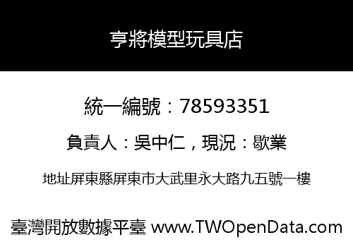 亨將模型玩具店