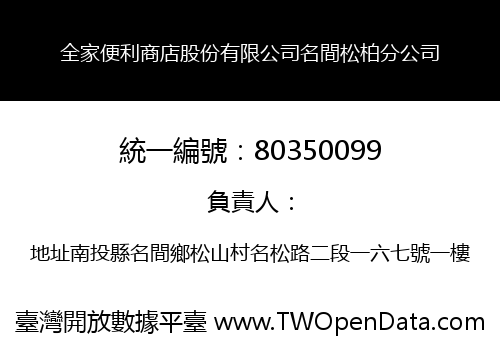 全家便利商店股份有限公司名間松柏分公司