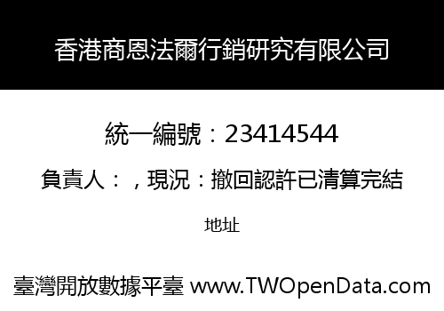 香港商恩法爾行銷研究有限公司