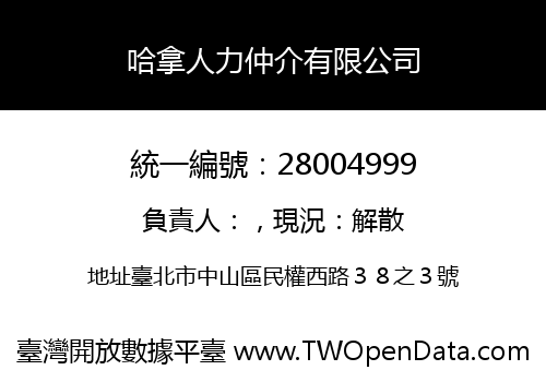哈拿人力仲介有限公司