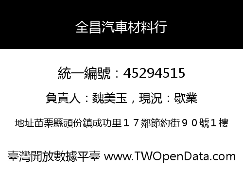 全昌汽車材料行