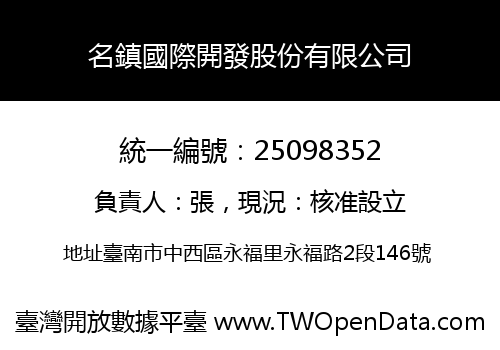名鎮國際開發股份有限公司